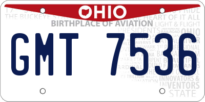 OH license plate GMT7536