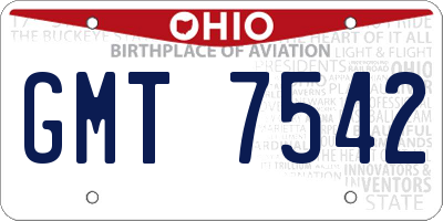 OH license plate GMT7542