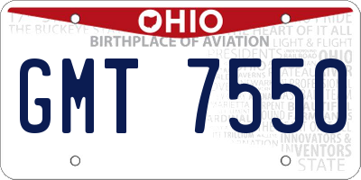 OH license plate GMT7550