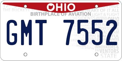 OH license plate GMT7552