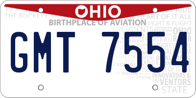 OH license plate GMT7554