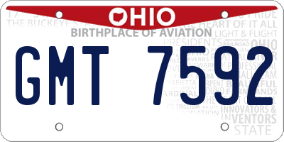 OH license plate GMT7592