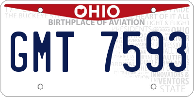 OH license plate GMT7593