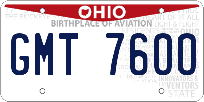 OH license plate GMT7600