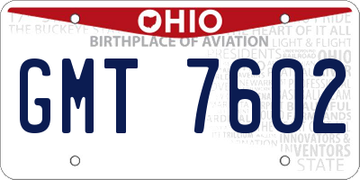 OH license plate GMT7602