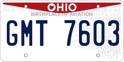 OH license plate GMT7603