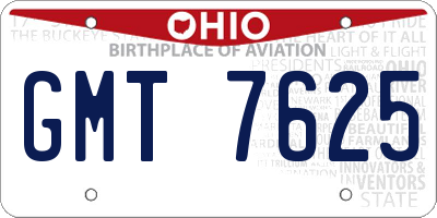 OH license plate GMT7625