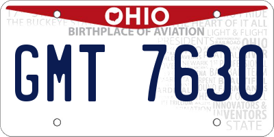 OH license plate GMT7630