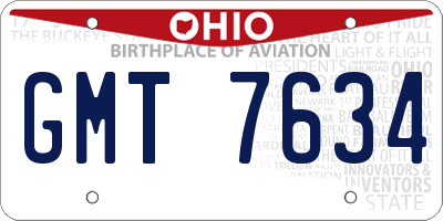 OH license plate GMT7634