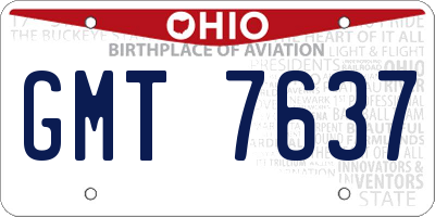 OH license plate GMT7637
