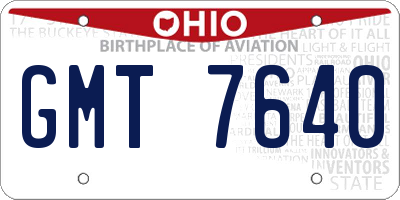 OH license plate GMT7640