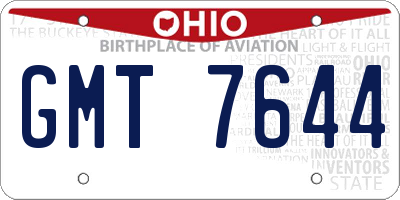 OH license plate GMT7644