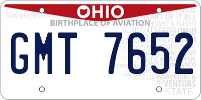 OH license plate GMT7652