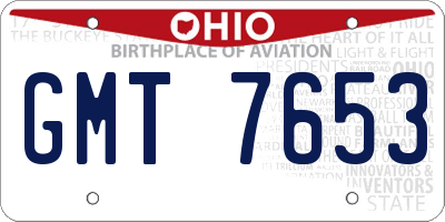 OH license plate GMT7653