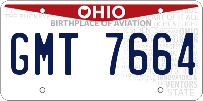 OH license plate GMT7664
