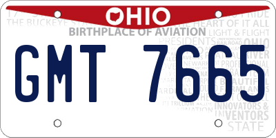 OH license plate GMT7665