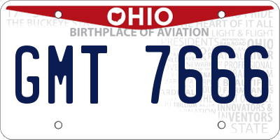 OH license plate GMT7666