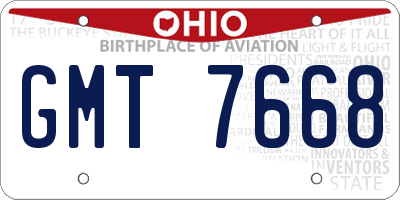 OH license plate GMT7668