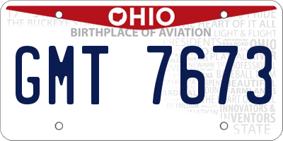 OH license plate GMT7673
