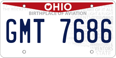 OH license plate GMT7686