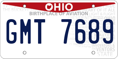 OH license plate GMT7689