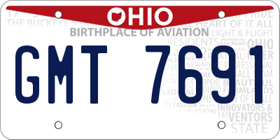 OH license plate GMT7691