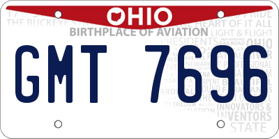 OH license plate GMT7696