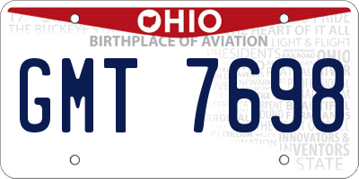 OH license plate GMT7698