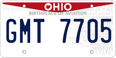 OH license plate GMT7705