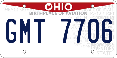 OH license plate GMT7706