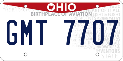 OH license plate GMT7707
