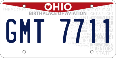 OH license plate GMT7711