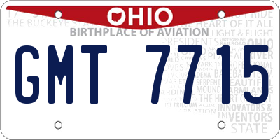 OH license plate GMT7715
