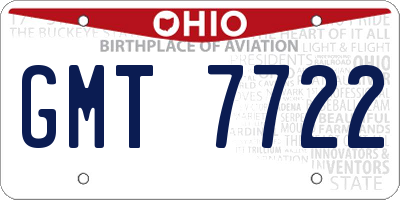 OH license plate GMT7722