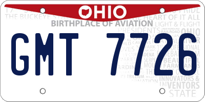 OH license plate GMT7726