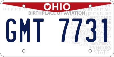 OH license plate GMT7731