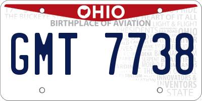 OH license plate GMT7738