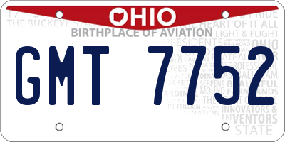OH license plate GMT7752