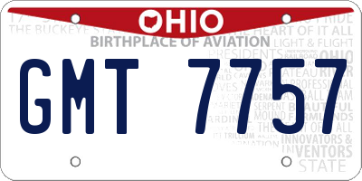 OH license plate GMT7757