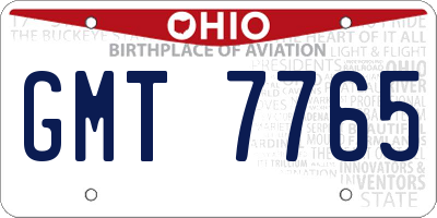 OH license plate GMT7765