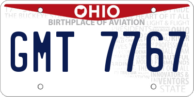 OH license plate GMT7767