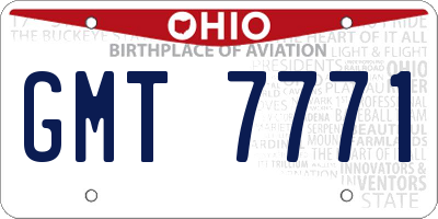 OH license plate GMT7771