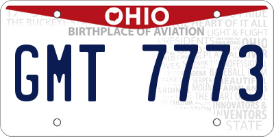OH license plate GMT7773
