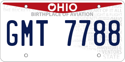 OH license plate GMT7788