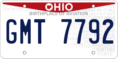 OH license plate GMT7792