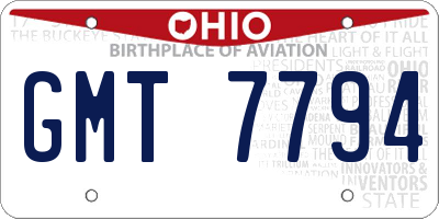 OH license plate GMT7794