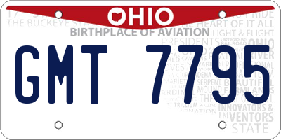 OH license plate GMT7795