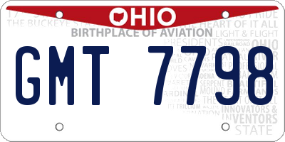 OH license plate GMT7798