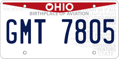 OH license plate GMT7805