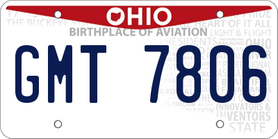 OH license plate GMT7806